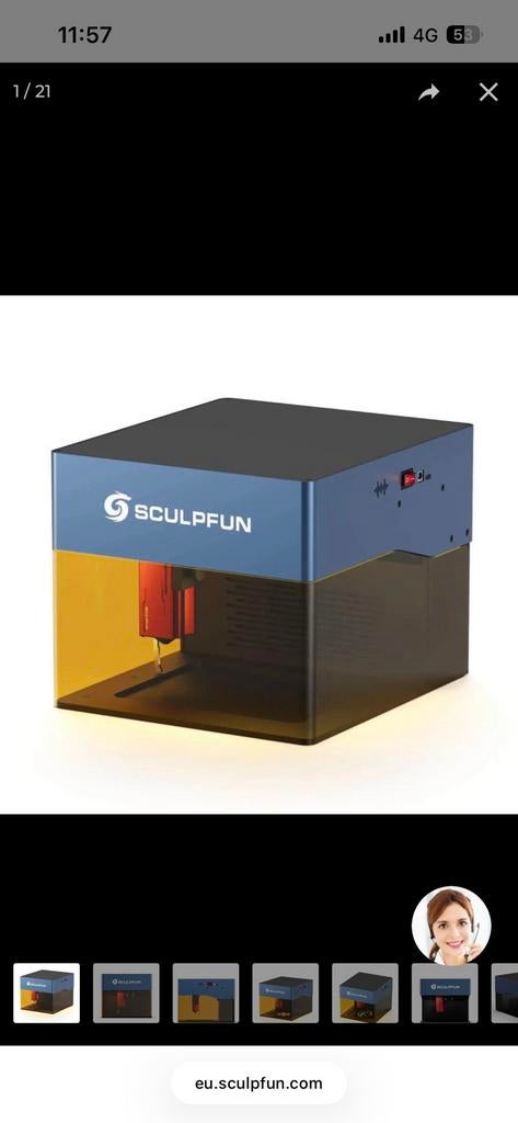 Sculfun lazer printer graveermachine, Ophalen, Nieuw
