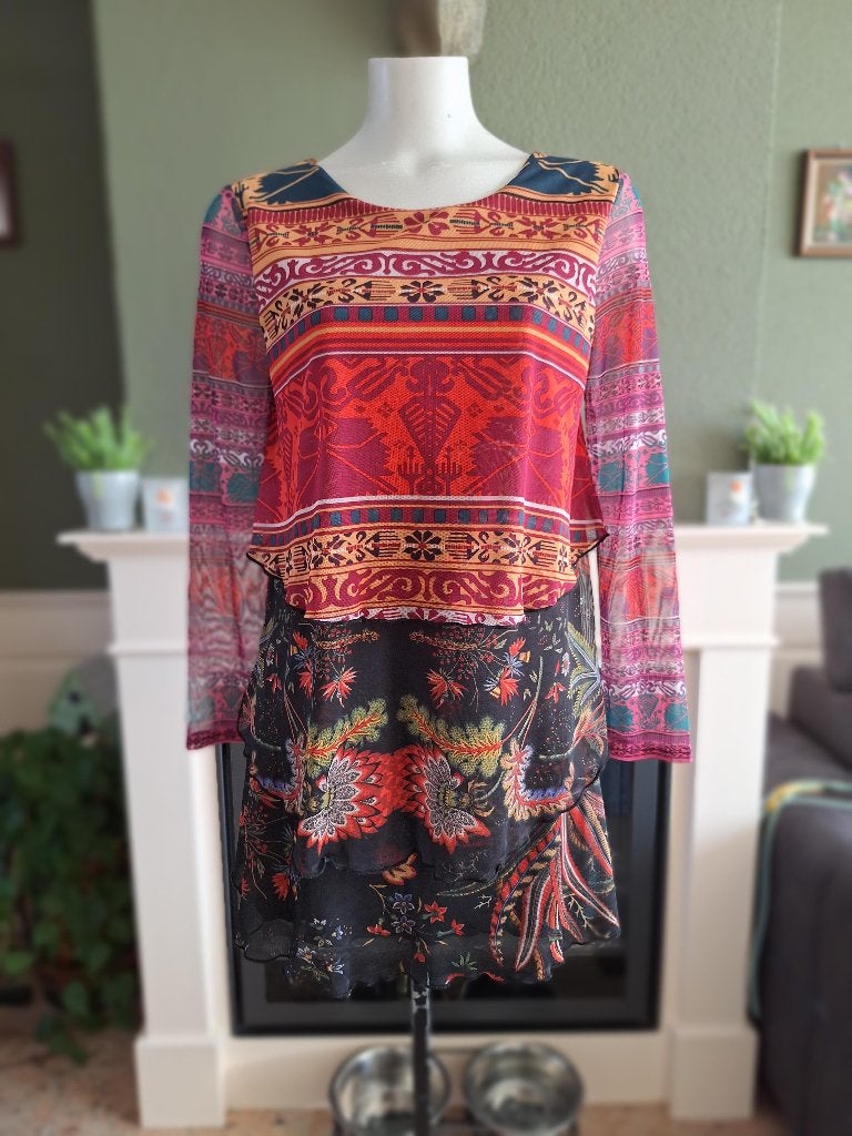 Desigual prachtige kleurrijke jurk S 36, Kleding | Dames, Jurken, Overige kleuren, Verzenden, Zo goed als nieuw, Knielengte