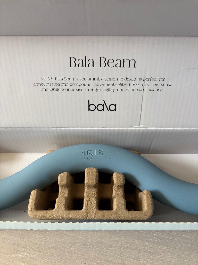 Bala Beam 6.8kg curl stang (halter) blauw Pilates als nieuw!, Ophalen, Zo goed als nieuw, Yoga-accessoire