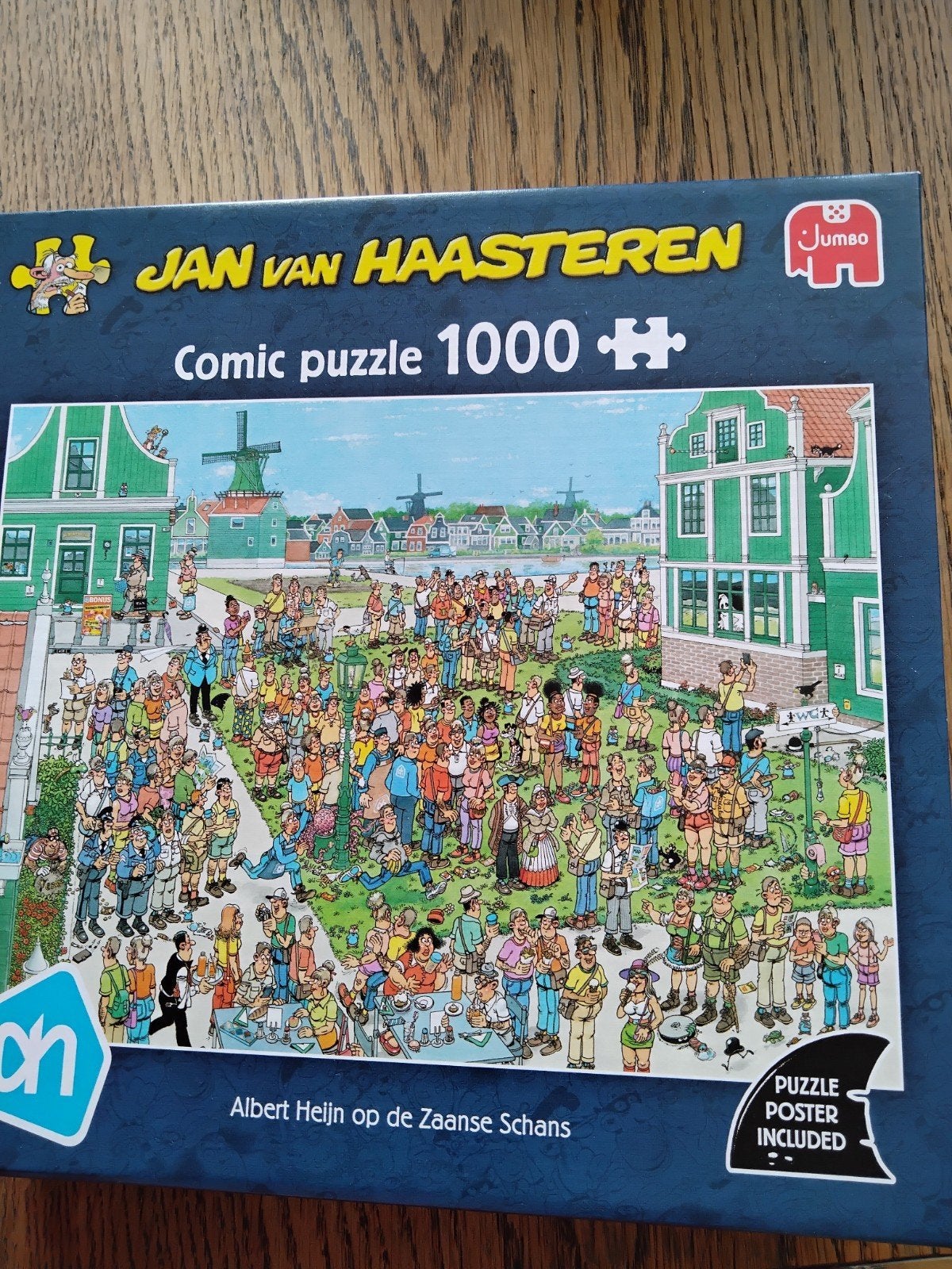 Jan van Haasteren Comic Puzzel 1000 stukjes Zaanse Schans, Ophalen of Verzenden, 500 t/m 1500 stukjes, Zo goed als nieuw, Legpuzzel