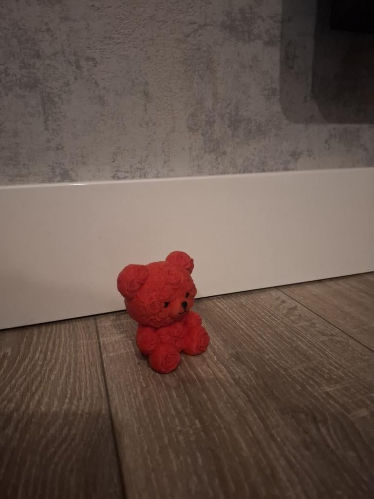 Knuffelbeertje met rozen patroon., Ophalen, Beer, Nieuw, Rood