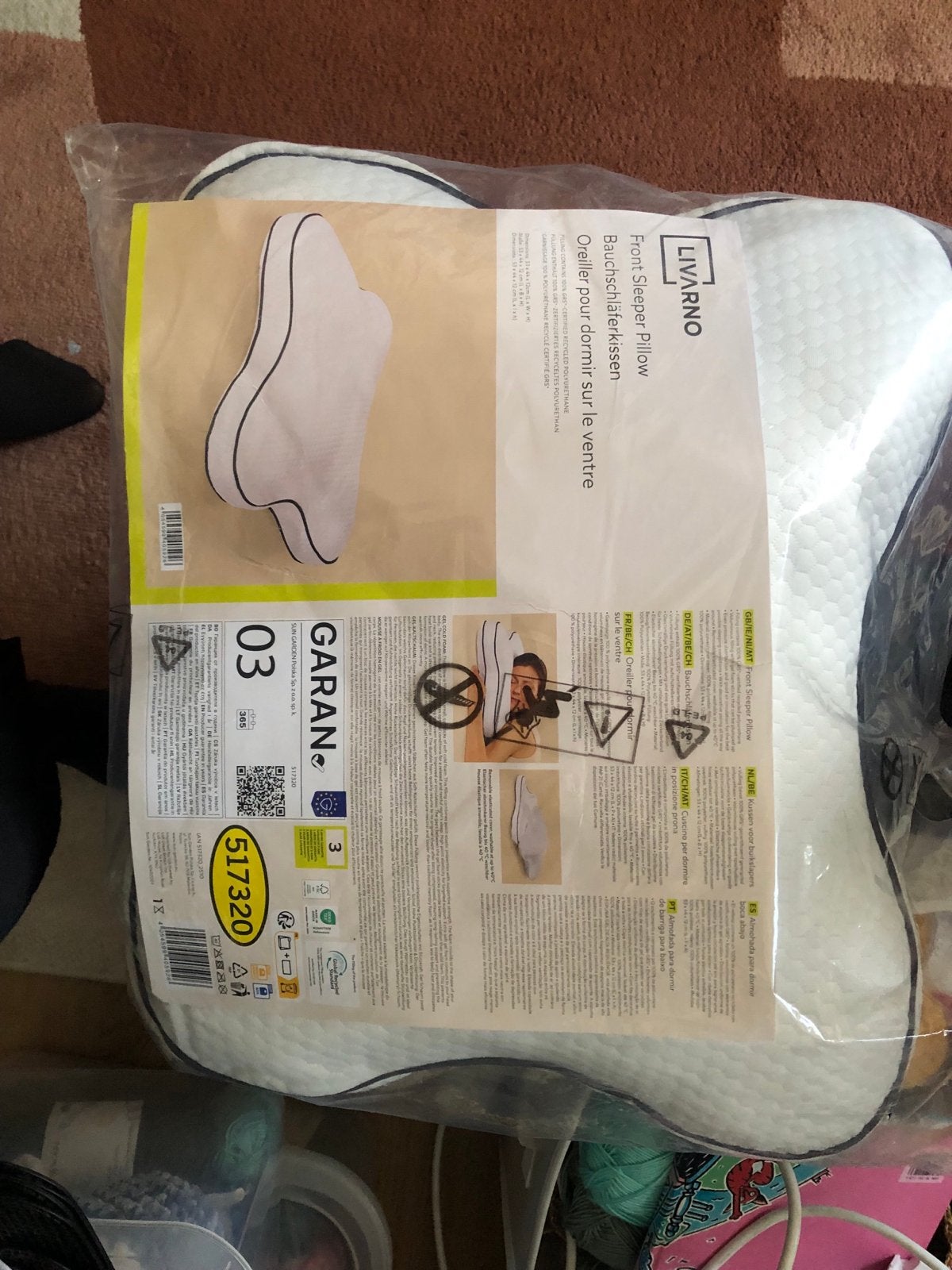 LIVARNO Front Sleeper Pillow - Buikslaper Kussen, Huis en Inrichting, Eenpersoons, Wit, Ophalen of Verzenden, Polyester