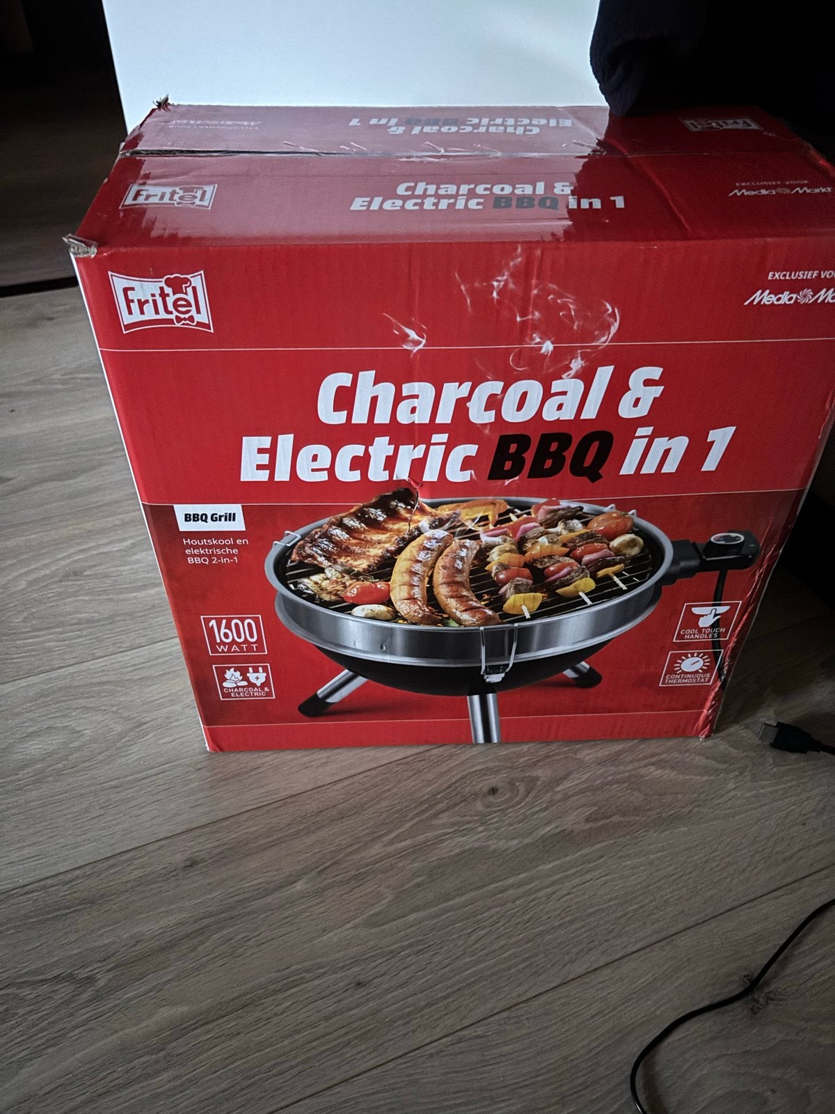 Fritel Houtskool & Elektrische BBQ 2-in-1 - 1600W, Ophalen, Nieuw