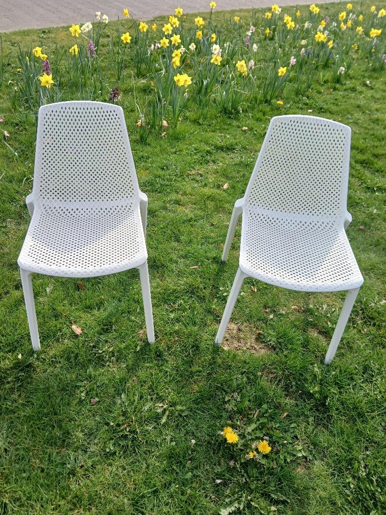 2 Design honingraat stoelen wit, Ophalen, Kunststof, Honingraat, Twee