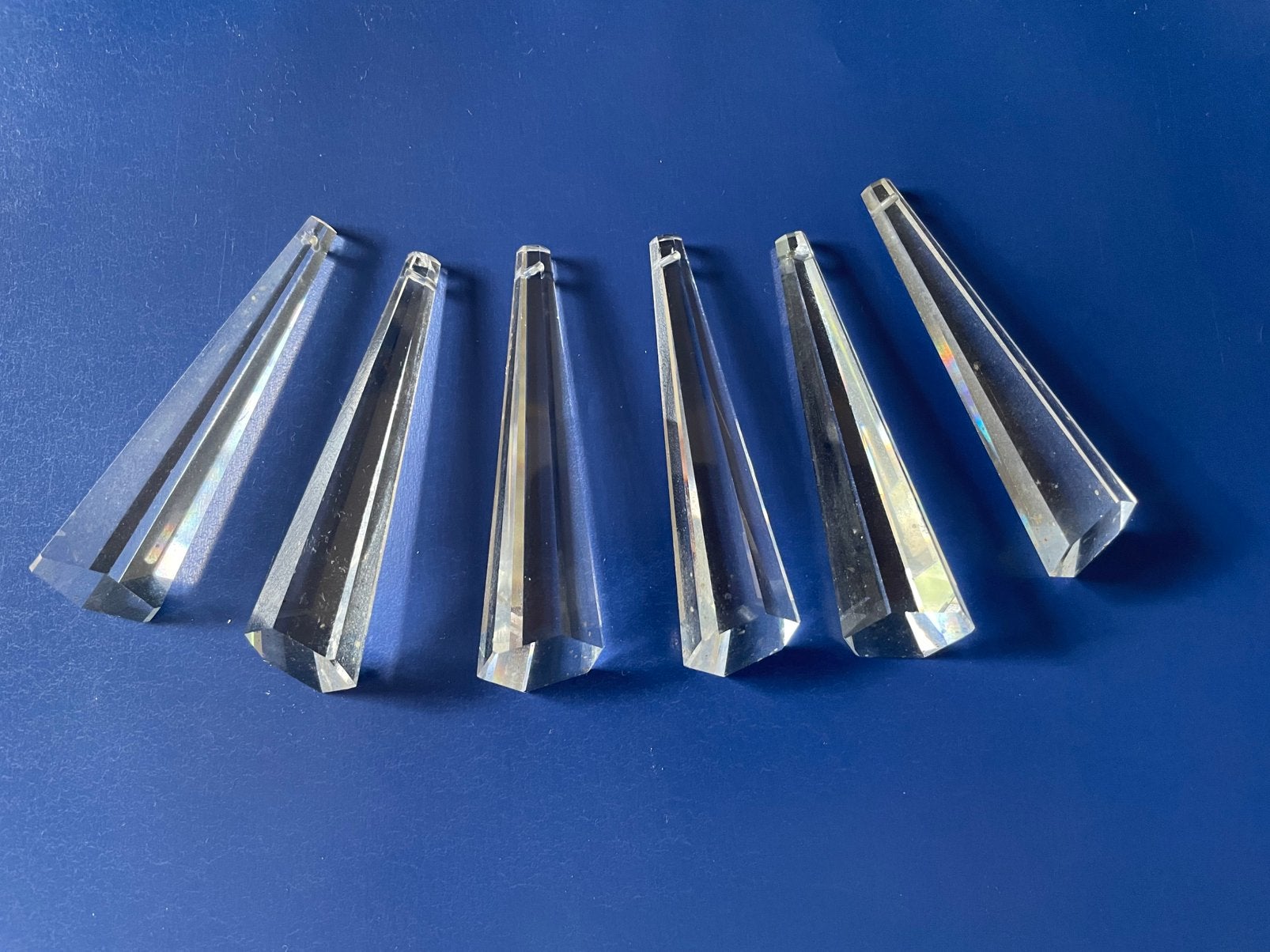 6 glazen pegels voor lamp ( in Hilversum ), Ophalen of Verzenden, Gebruikt