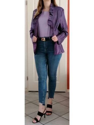 Erfo metallic paarse blazer vintage '00s roezels M-L 35044