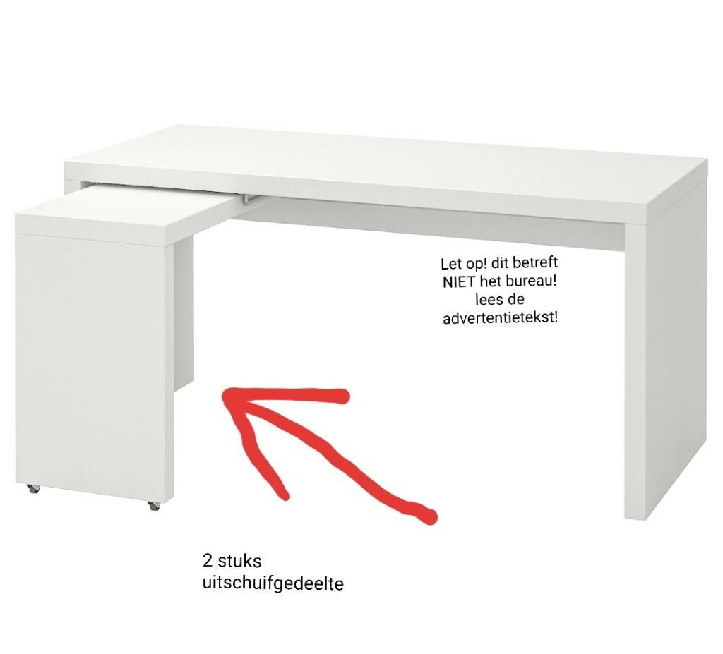 uitschuifgedeelte voor een bureau (2 stuks), Ophalen
