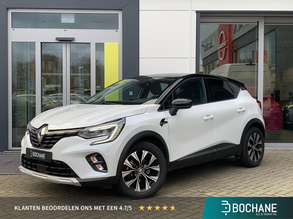 Renault Captur 1.6 E-Tech Hybrid 145 Techno | Stoelverwarmin, Gebruikt, Leder en Stof, Wit, Hybride Elektrisch/Benzine