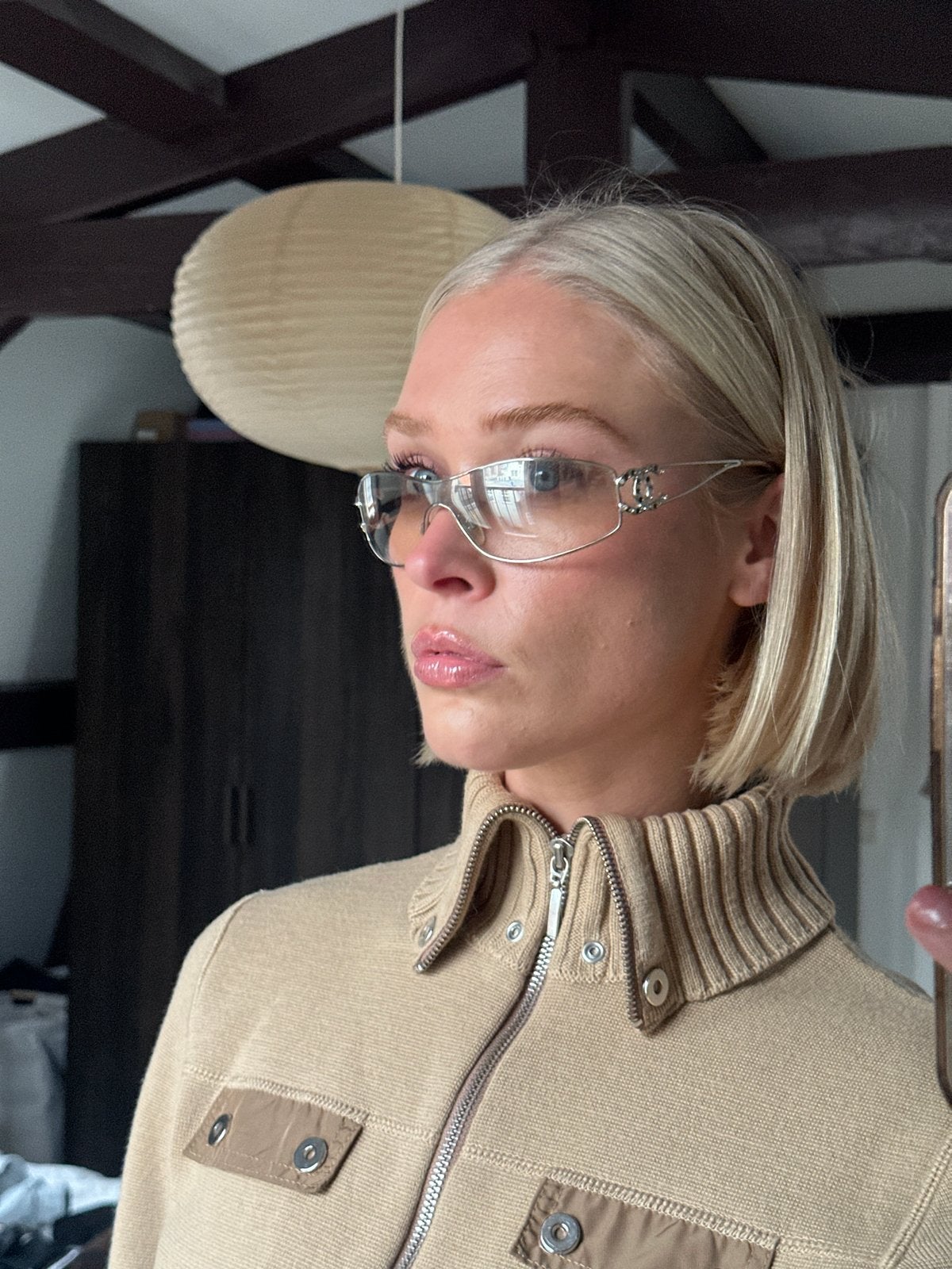 Chanel Zonnebril met CC-logo - Vintage Stijl, Overige merken, Zonnebril, Ophalen of Verzenden, Zo goed als nieuw