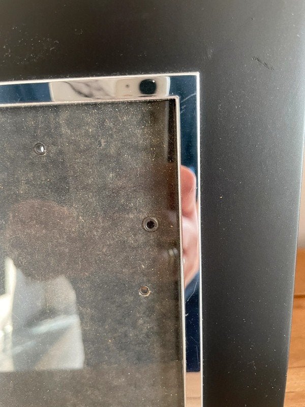 Zwarte lijst met zilver, Ophalen of Verzenden, Gebruikt, Zwart, Fotobord