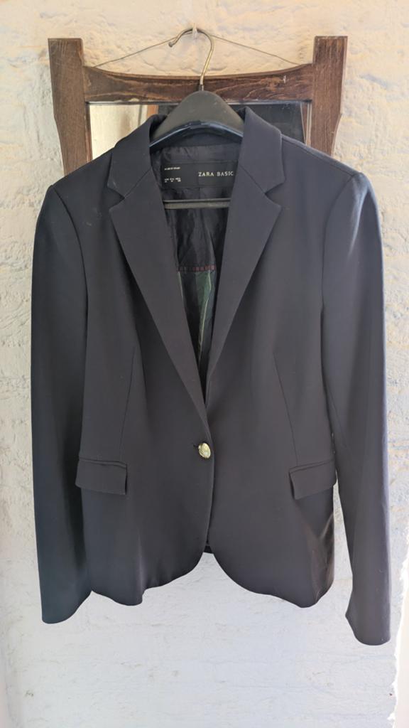 Zara colbert jasje donkerblauw chique maat M, Kleding | Dames, Jasjes, Kostuums en Pakken, Zo goed als nieuw, Jasje, Maat 38/40 (M)