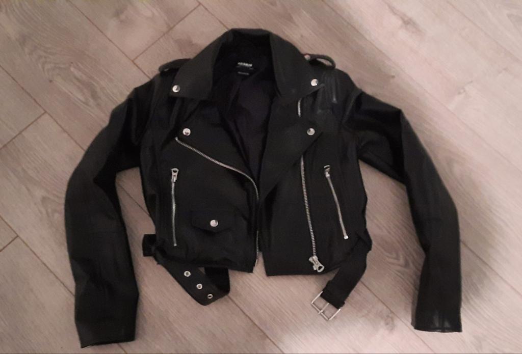 Nep leren jas Pull and Bear maat S, Kleding | Dames, Ophalen of Verzenden, Zo goed als nieuw, Zwart