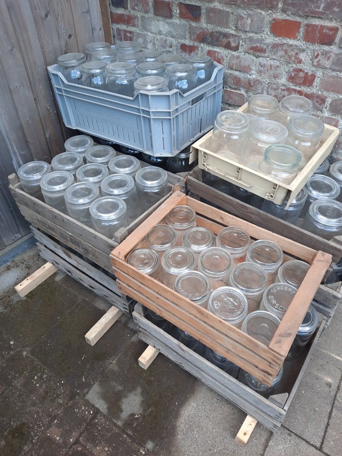 weckglazen, inmaak glazen en reserve deksels., Ophalen, Glas, Pot, Bus of Blik