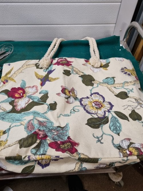 handtas shopper met bloemen katoen, Ophalen of Verzenden, 'T Olde Gre-j, Info@toldegrej.nl, Endepoelstraat 20f Didam
