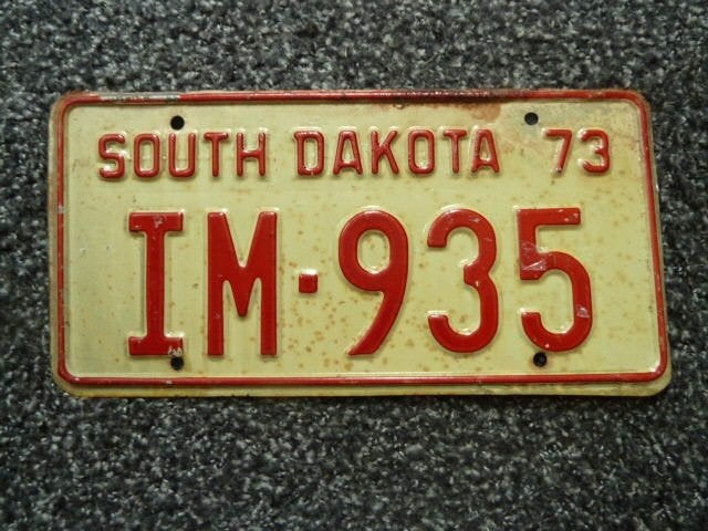 Kentekenplaat licenseplate South Dakota 73 USA, Verzenden, Gebruikt, Auto's