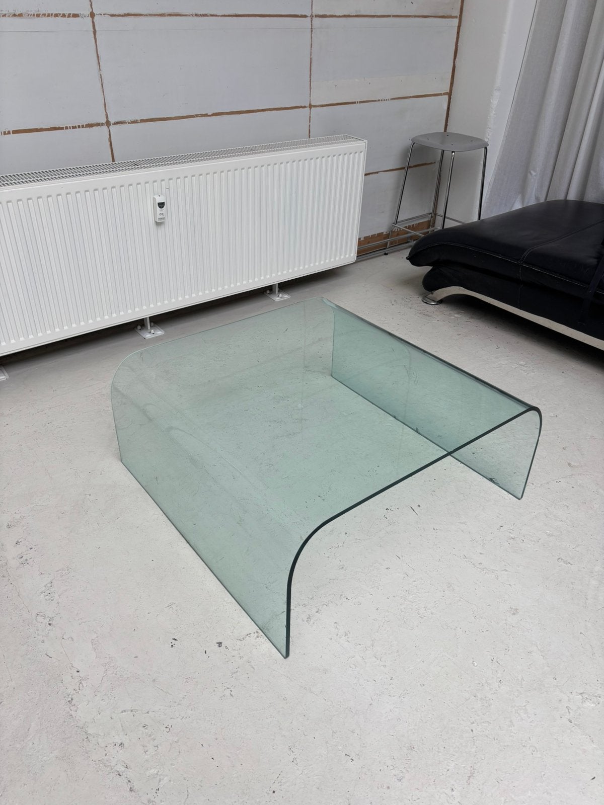 Glazen Waterval Salontafel, Ophalen, Gebruikt, 100 tot 150 cm, 50 tot 100 cm
