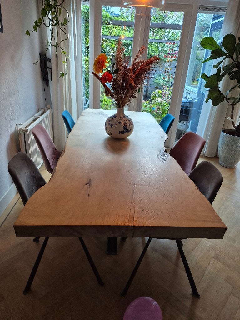 Boomstamtafel, Huis en Inrichting, Ophalen, Gebruikt, 200 cm of meer, 50 tot 100 cm