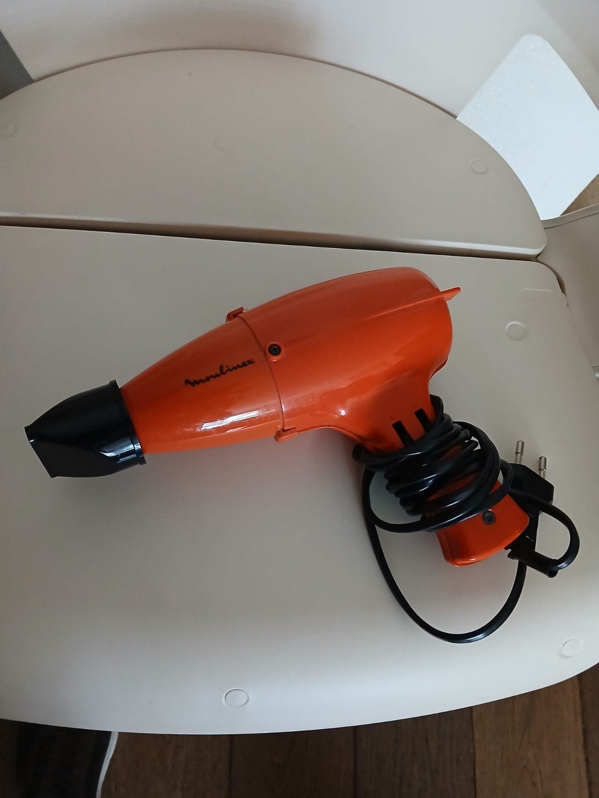 Vintage Moulinex föhn-Oranje Retro Haardroger., Ophalen of Verzenden, Gebruikt, Haarverzorging