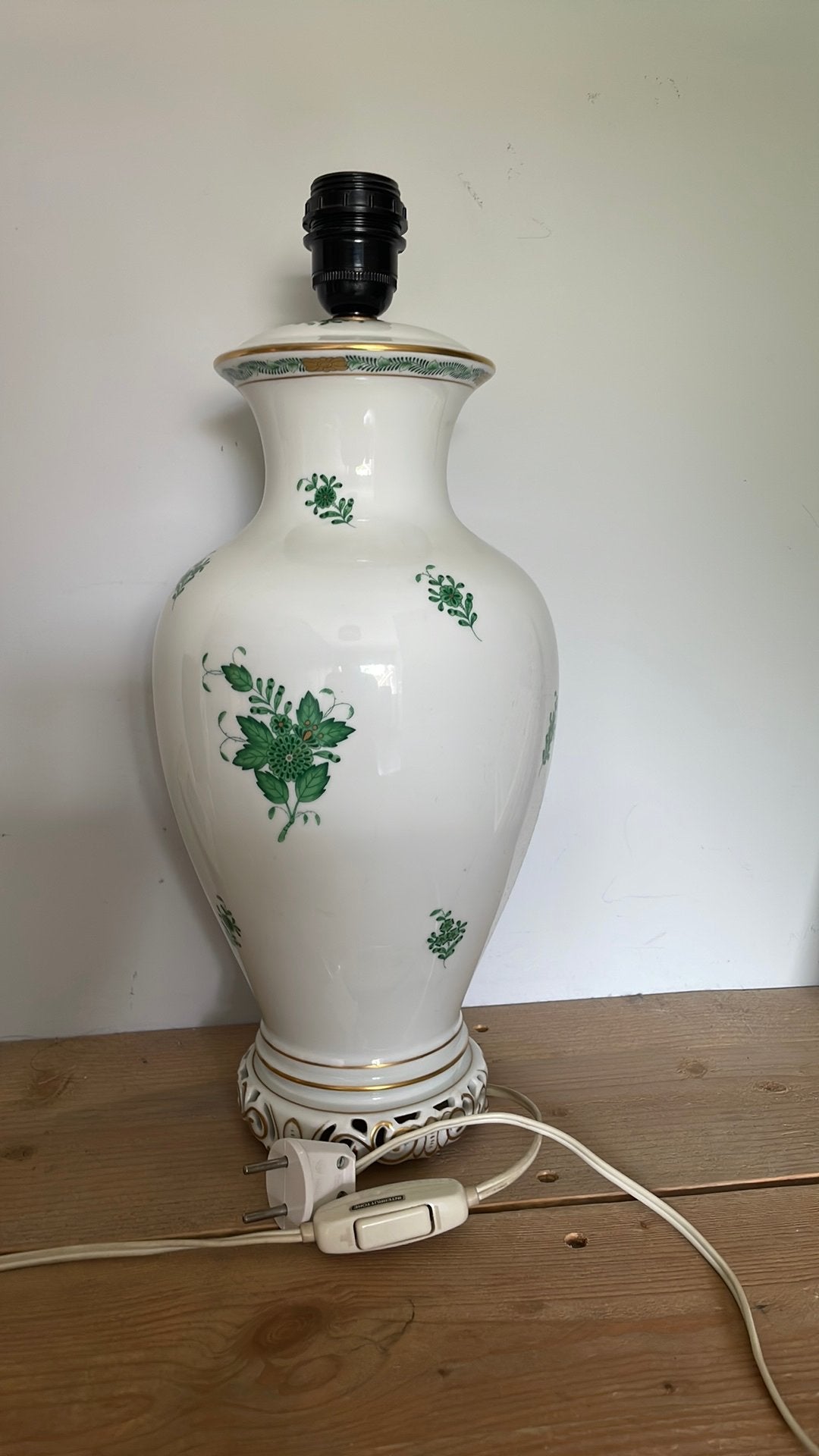Herend apponyi groen grote tafel lamp, Ophalen of Verzenden