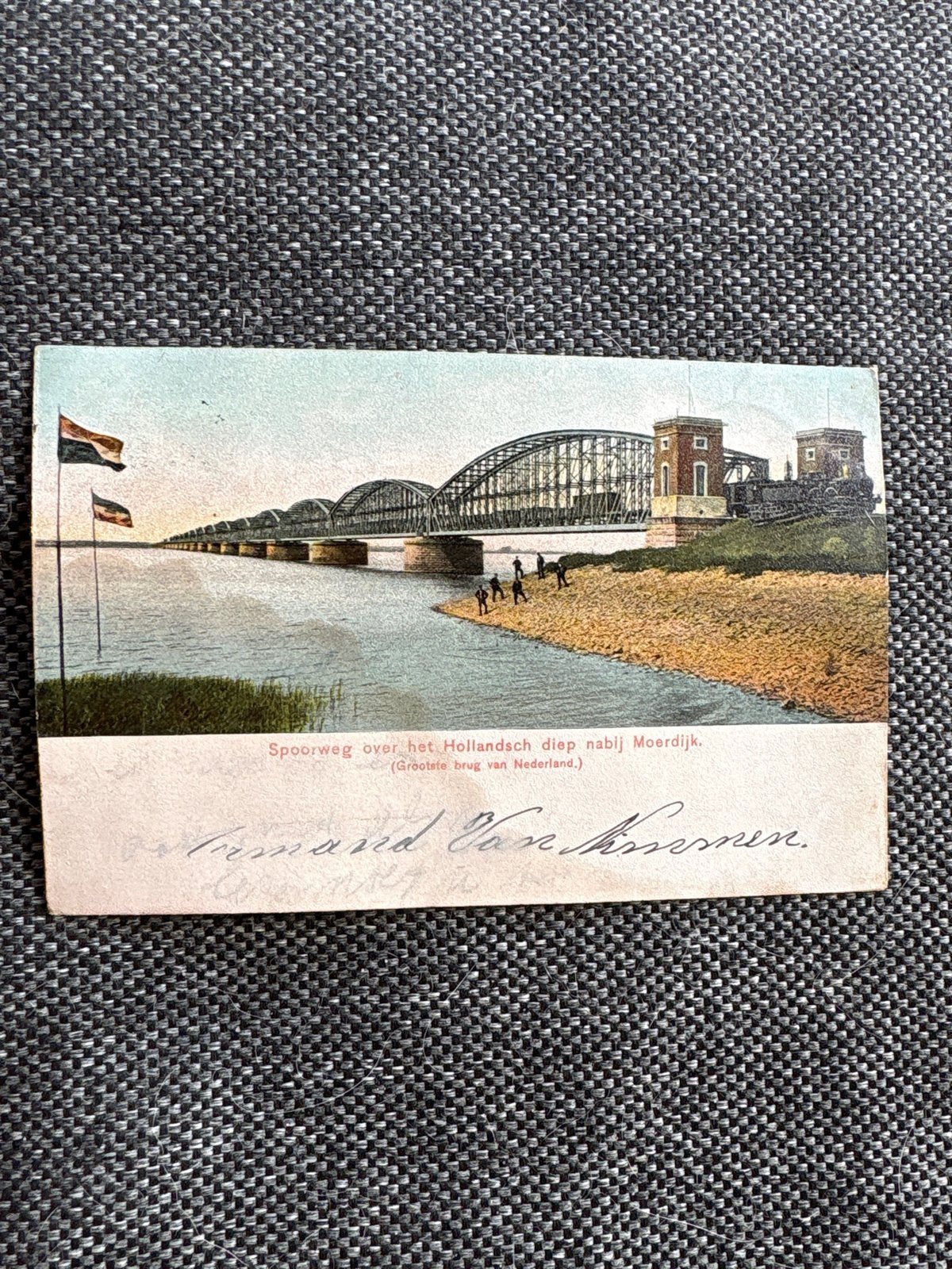 Zeldzame Oude Ansichtkaart Moerdijk Brug 1906, Verzamelen, Ophalen of Verzenden, Voor 1920, Gelopen, Noord-Brabant