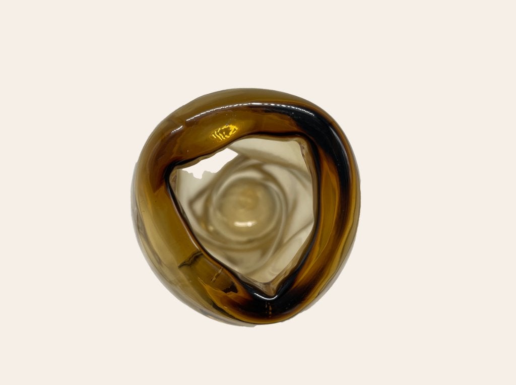 Ferm Living Water Swirl -  geel glas | transparant, Huis en Inrichting, Ophalen, 47 cm, Geel, Glas