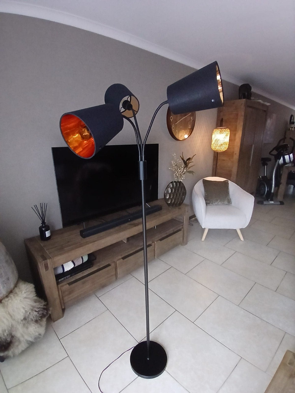 Vloerlamp, Huis en Inrichting, Lampen | Vloerlampen, Ophalen, Zo goed als nieuw, 150 tot 200 cm