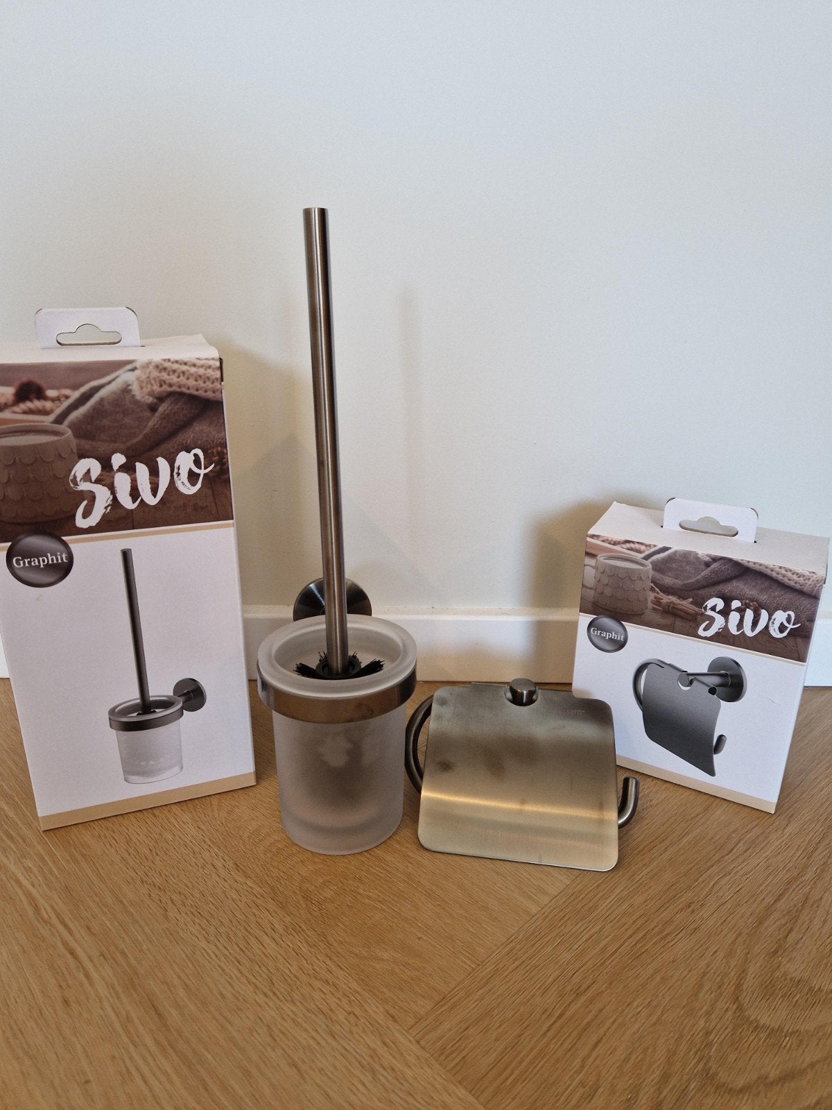 Sivo WC borstel en WC papier houder set - Graphite, Toilet-accessoire, Overige merken, Ophalen of Verzenden, Zo goed als nieuw