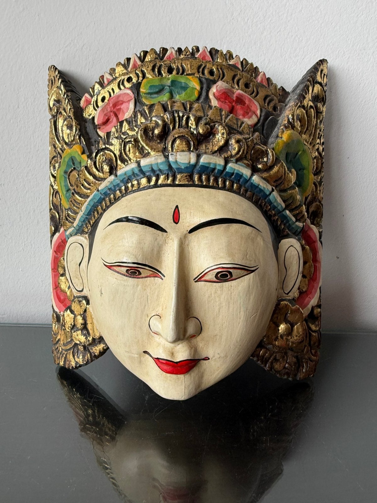 Indisch Balinees masker houtsnijwerk, 20 - 50 cm, Hout, Vrouw, Azië