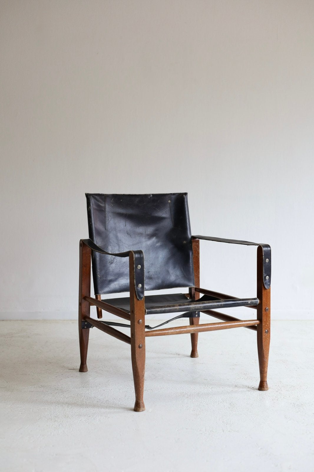 Vintage Safari chair in stijl van Aage Bruun & Søn, Huis en Inrichting, Ophalen, Gebruikt, Pim@tijdperk.eu  leyla@tijdperk.eu