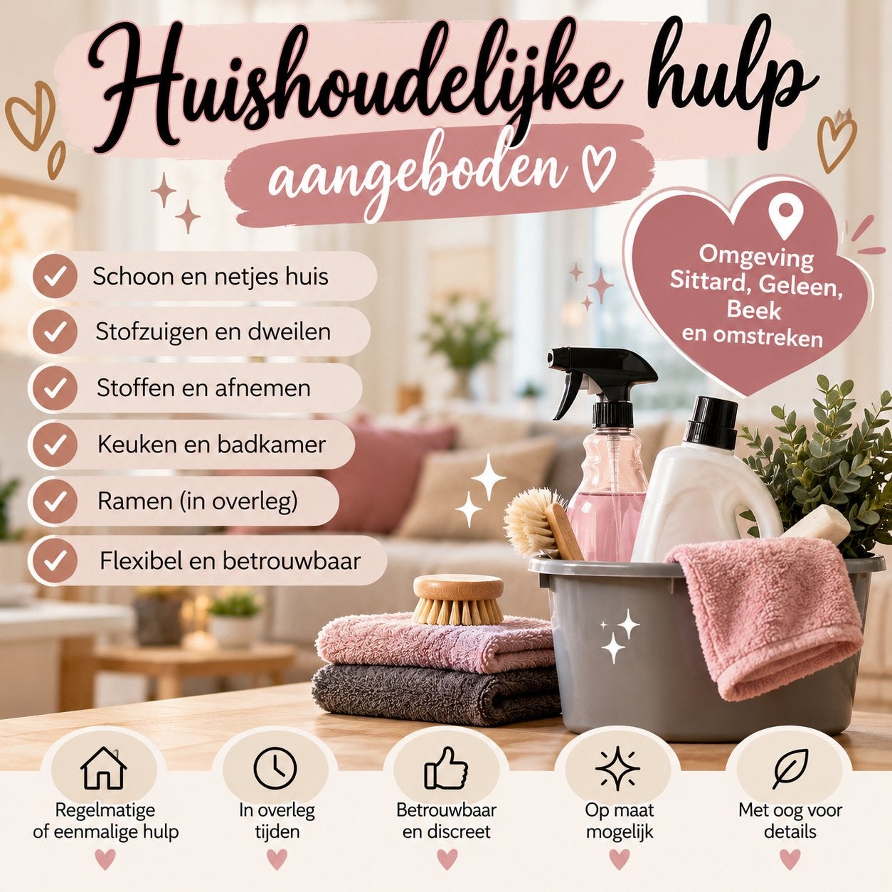 Huishoudelijke hulp, Vacatures, 33 - 40 uur, MBO, Vanaf 5 jaar, Tijdelijk contract