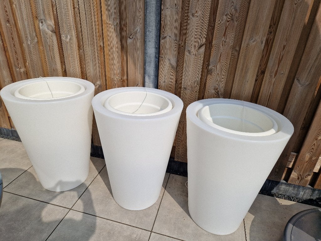 Prachtige Grote 4 Bloempotten Elho Pure met LED verlichting, Ophalen, Nieuw
