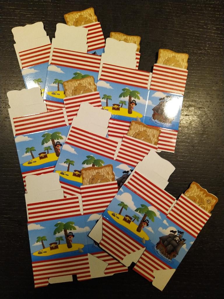 Cadeau / traktatie doosjes piraten 7 stuks, Ophalen of Verzenden, Nieuw, Feestartikel, Verjaardag