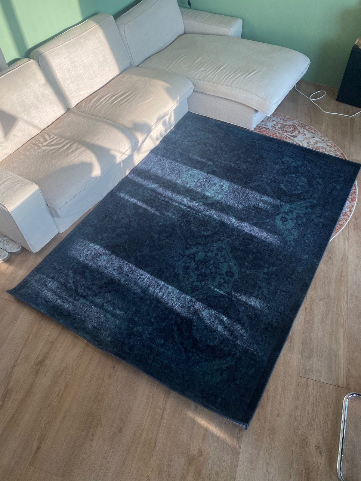 Vloerkleed blauw 240x170, Ophalen, Blauw, 200 cm of meer, Zo goed als nieuw