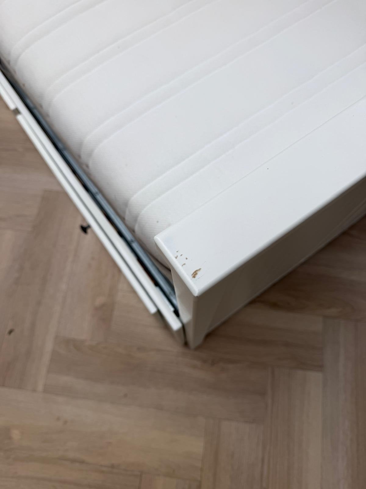 IKEA Hemnes Bedbank met 3 lades en matras, Ophalen, Gebruikt, Wit, Tweepersoons