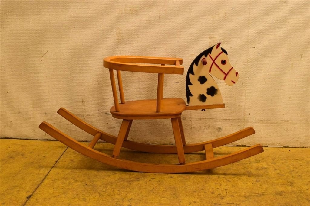 Vintage herlag houten hobbelpaard 45389, Ophalen of Verzenden, Gebruikt