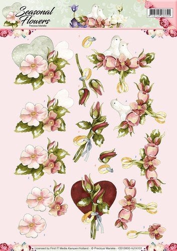 Precious Marieke Seasonal Flowers 3D knipvel A4 CD10800, ., Nieuw, Ophalen of Verzenden, .