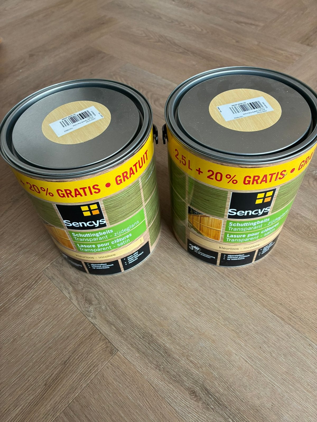 Sencys Schuttingbeits Transparant Zijdeglans 2x 3L, Ophalen, Nieuw, Beits