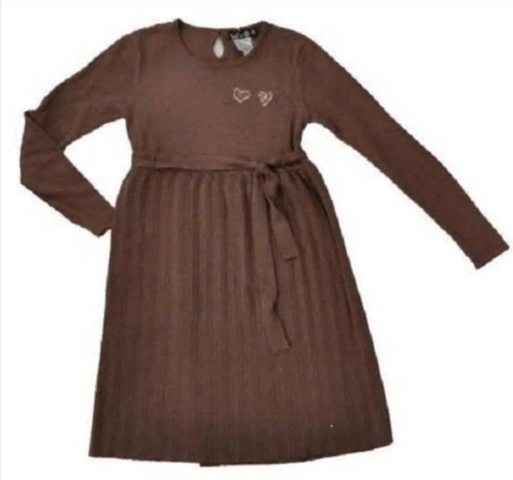 LoFff gebreide jurk maat 104 mid brown, Meisje, Nieuw, Ophalen of Verzenden, Lofff