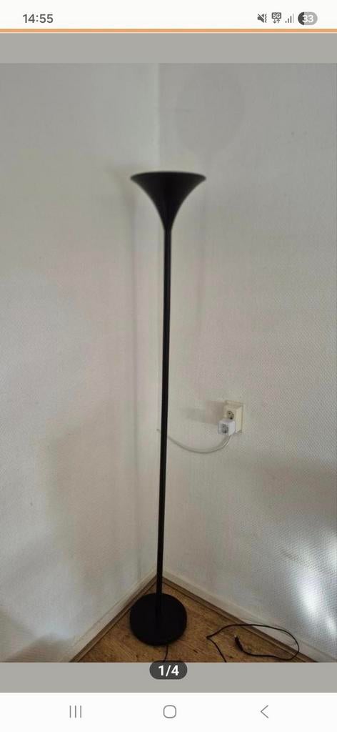 Zwarte Gamma Joris Vloerlamp - Modern en Functioneel, Huis en Inrichting, Lampen | Vloerlampen, Ophalen, Gebruikt, Metaal, Modern