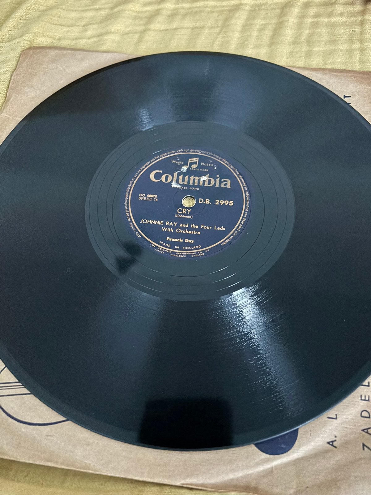 Johnnie Ray and the Four Lads - Cry/The Little White, Ophalen of Verzenden, Gebruikt, 10 inch