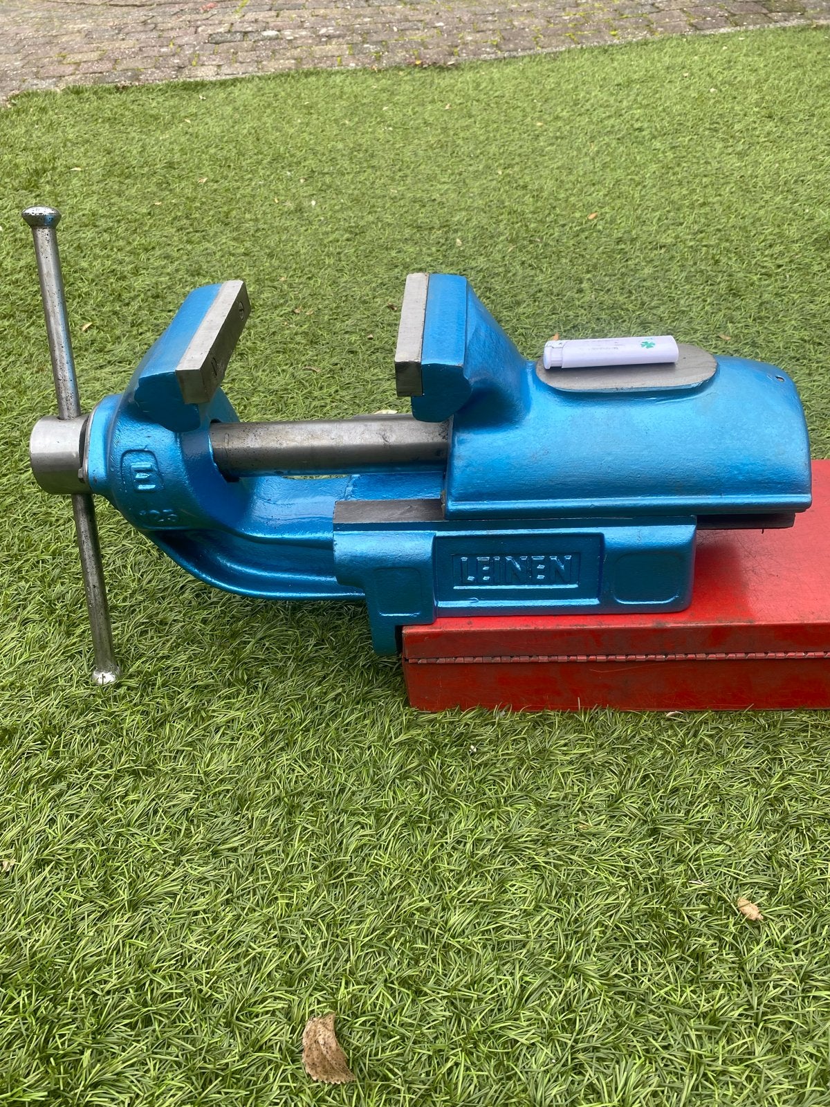 Leinen bankschroef 125 mm - Zo goed als nieuw, Ophalen, Zo goed als nieuw, Bankschroef, Overige merken