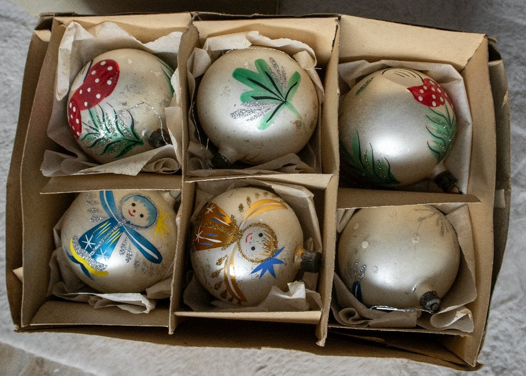 kerstballen oud glas zeer mooi, Diversen, Ophalen of Verzenden, Zo goed als nieuw