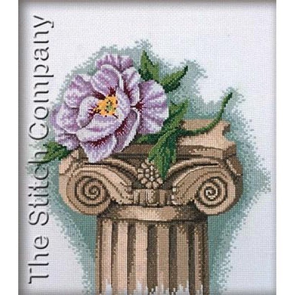Borduurpakket pilaar met paarse bloem R192, ., Nieuw, Ophalen of Verzenden, .