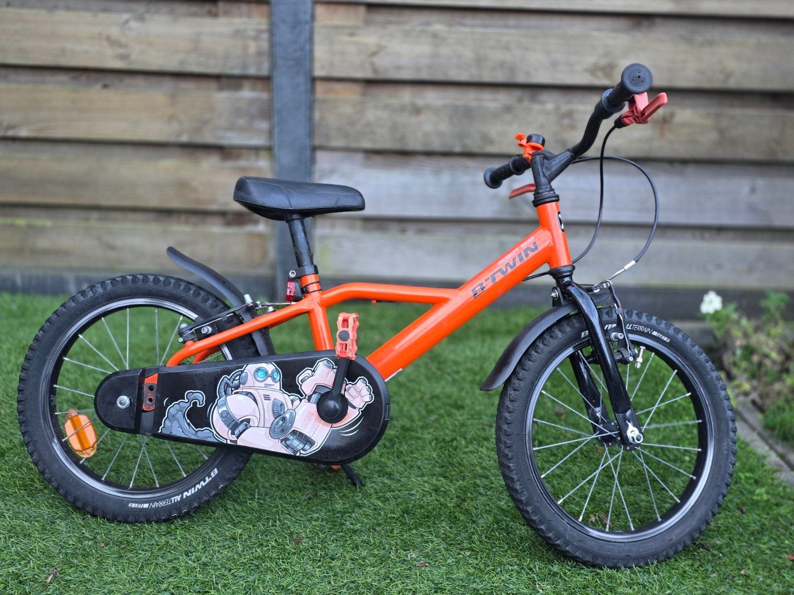 Fiets Btwin oranje 16 inch, Ophalen, Zijwieltjes, Btwin Decathlon, 16 tot 20 inch
