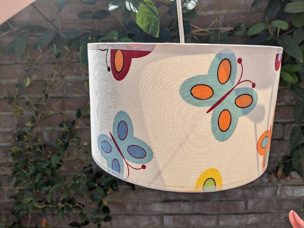Lampenkap hanglamp met vlinders, Ophalen, Gebruikt, Rond, Minder dan 25 cm