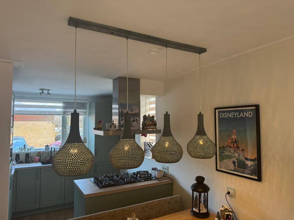 Mooie hanglamp met 4 kelken van Woonexpress, Ophalen, Zo goed als nieuw, 50 tot 75 cm