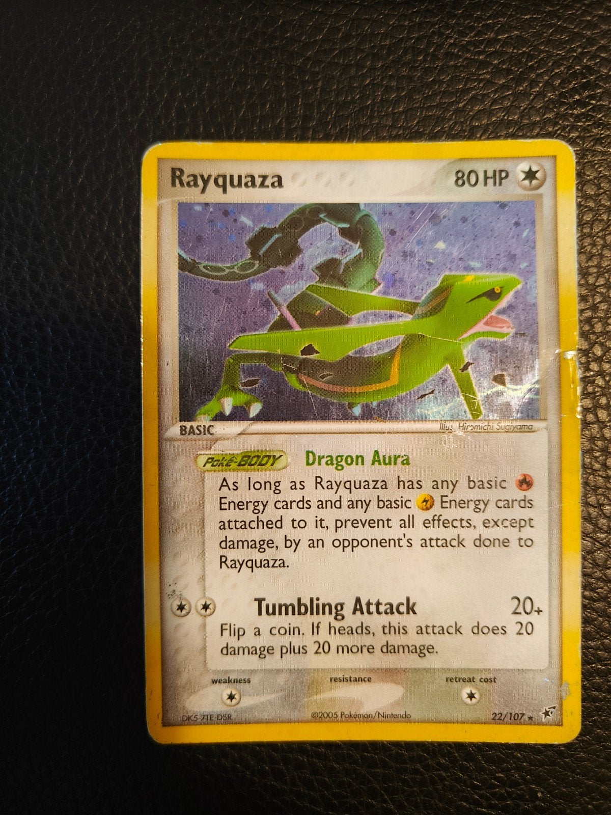 Rayquaza holo 22/107, Ophalen of Verzenden, Gebruikt, Losse kaart, Foil