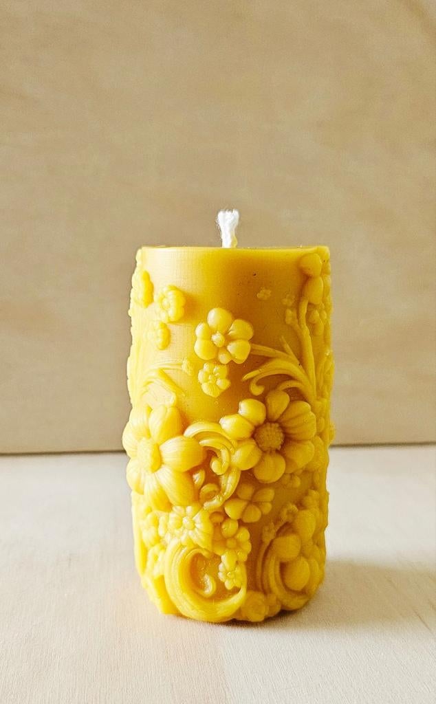Kaars rond 8x5cm 100% bijenwas, Huis en Inrichting, Woonaccessoires | Kandelaars en Kaarsen, Ophalen of Verzenden, Nieuw, Overige materialen