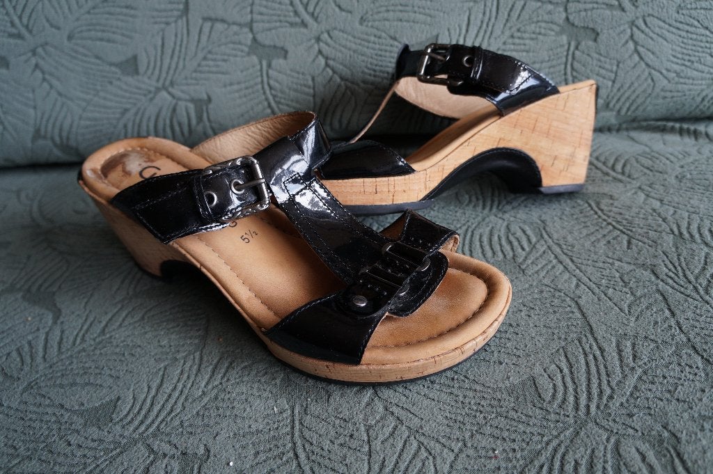 Gabor mooie sandalen maat 5,5 = 38,5 muiltjes slippers zwart, Zwart, Gabor, Gedragen, Sandalen of Muiltjes