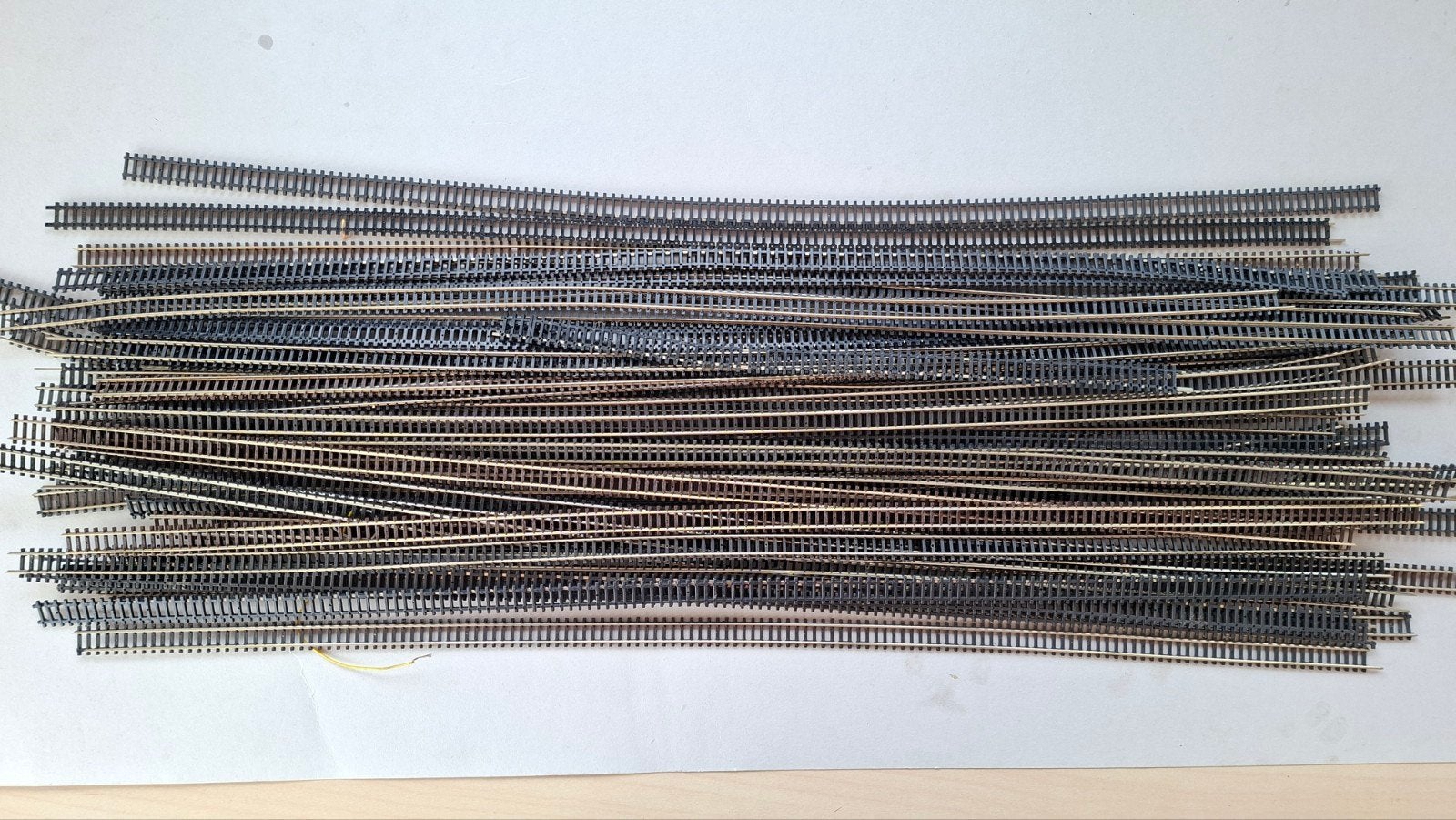 N-spoor Flexrails Minitrix/Roco 45 stuks, Gebruikt, Gelijkstroom of Wisselstroom, Trix, Rails